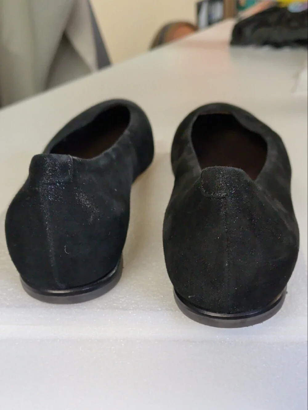 Attilio Giusti Leombruni Black Suede Pointed-Toe Flats